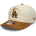 lippikset-kaareva-ruskea-saadettava-nauha-9fifty-a-frame-suede-visor-los-angeles-dodgers-mlb-new-era