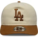 lippikset-kaareva-ruskea-saadettava-nauha-9fifty-a-frame-suede-visor-los-angeles-dodgers-mlb-new-era