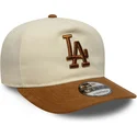 lippikset-kaareva-ruskea-saadettava-nauha-9fifty-a-frame-suede-visor-los-angeles-dodgers-mlb-new-era