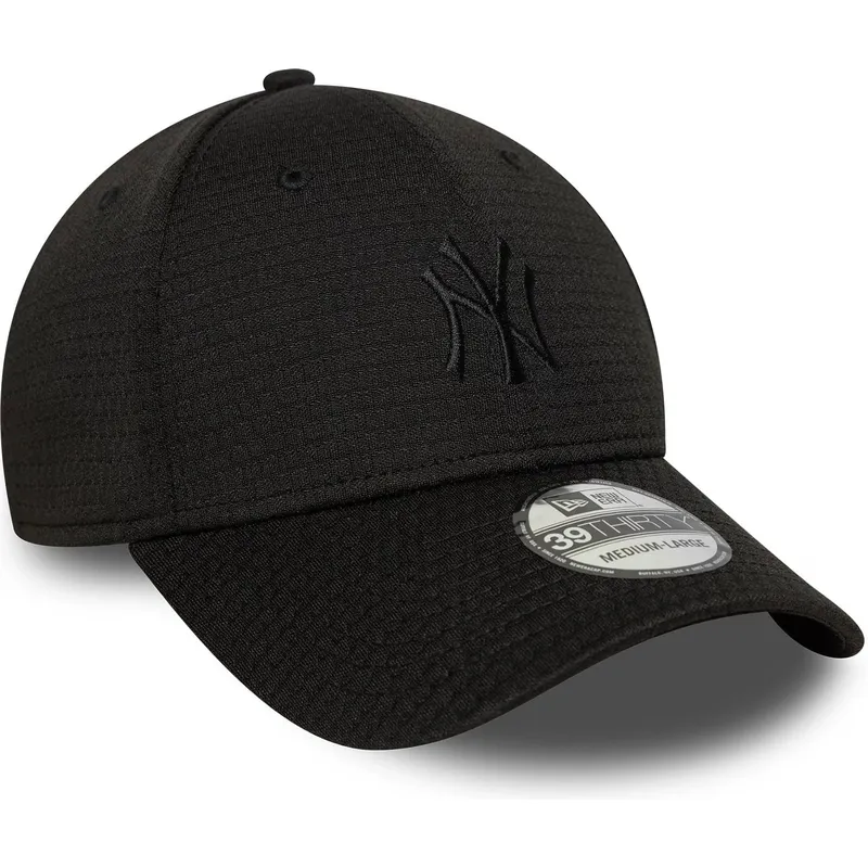 new-era-curved-brim-black-logo-39thirty-stretch-mesh-new-york-yankees-mlb-black-fitted-cap