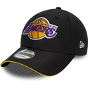 new-era-curved-brim-9forty-microfibre-los-angeles-lakers-nba-black-adjustable-cap