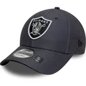 lippikset-kaareva-harmaa-saadettava-nauha-9forty-microfibre-las-vegas-raiders-nfl-new-era