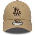 new-era-curved-brim-brown-logo-9forty-outline-los-angeles-dodgers-mlb-brown-adjustable-cap