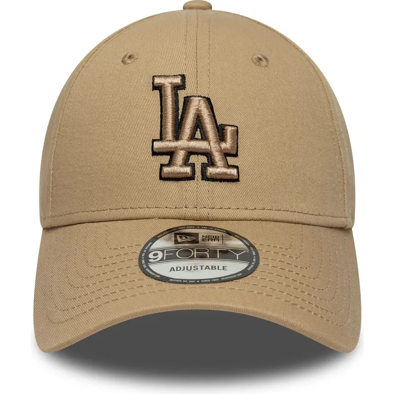 lippikset-kaareva-ruskea-saadettava-nauha-9forty-outline-los-angeles-dodgers-mlb-new-era