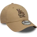 new-era-curved-brim-brown-logo-9forty-outline-los-angeles-dodgers-mlb-brown-adjustable-cap