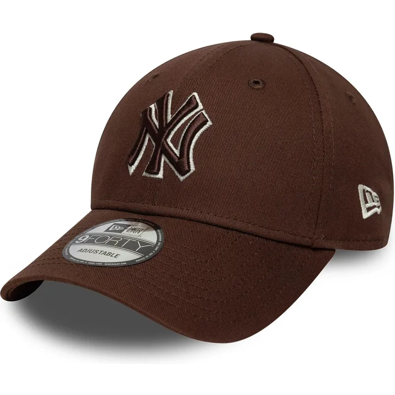 new-era-curved-brim-brown-logo-9forty-outline-new-york-yankees-mlb-brown-adjustable-cap