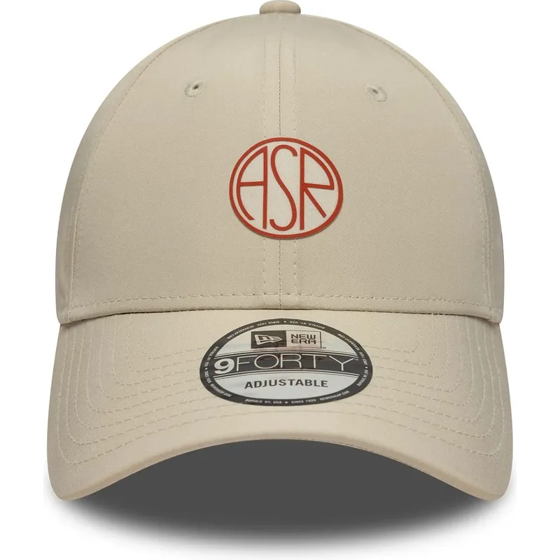 new-era-curved-brim-9forty-streetweear-associazione-sportiva-roma-serie-a-beige-adjustable-cap