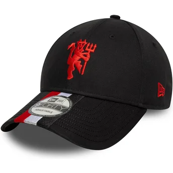 Lippikset kaareva musta säädettävä nauha 9FORTY Stripe Manchester United Football Club Premier League New Era