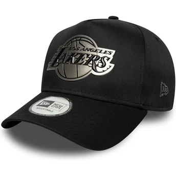New Era Curved Brim 9FORTY E Frame Metallic Los Angeles Lakers NBA Black Snapback Cap