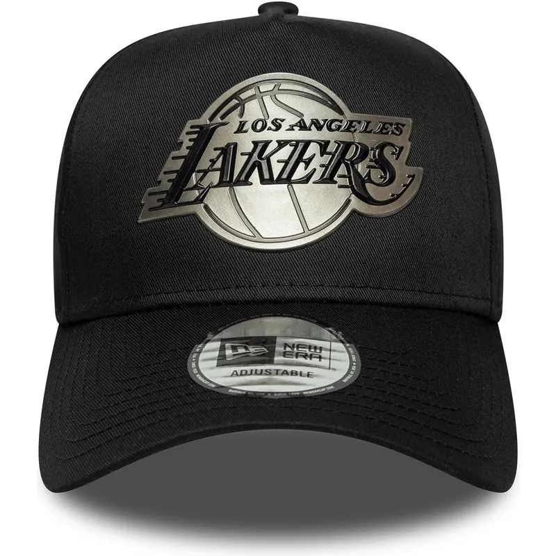 cap-kaareva-black-snapback-9forty-e-frame-metallic-los-angeles-lakers-nba-new-era