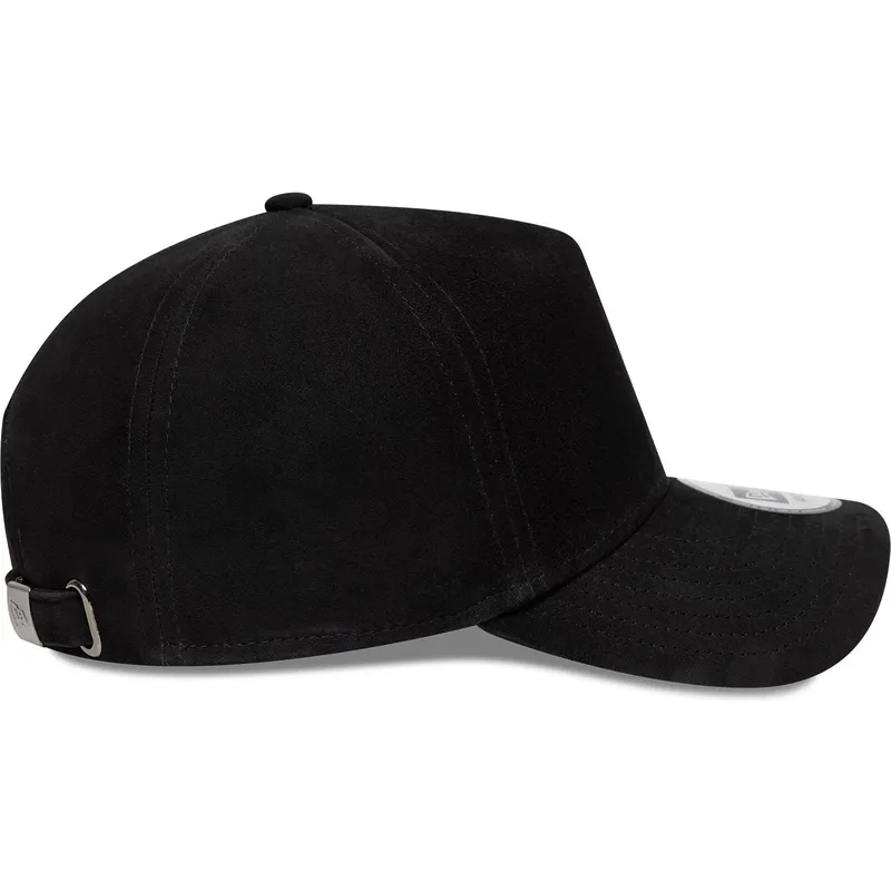 new-era-curved-brim-9forty-e-frame-img-suede-black-adjustable-cap
