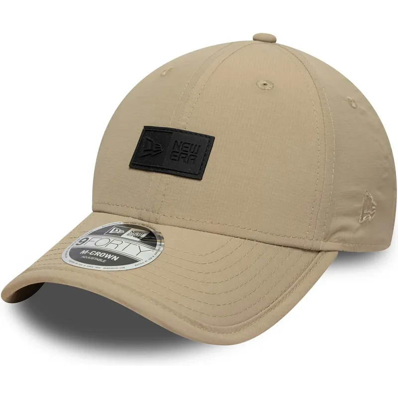 new-era-curved-brim-9forty-m-crown-sport-beige-adjustable-cap