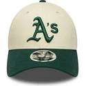 new-era-curved-brim-9forty-m-crown-oakland-athletics-mlb-beige-and-green-snapback-cap