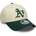 new-era-curved-brim-9forty-m-crown-oakland-athletics-mlb-beige-and-green-snapback-cap