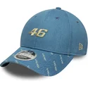 new-era-curved-brim-9forty-m-crown-denim-valentino-rossi-vr46-motogp-blue-snapback-cap
