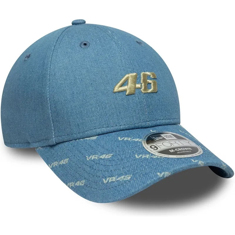 lippikset-kaareva-sininen-snapback-9forty-m-crown-denim-valentino-rossi-vr46-motogp-new-era