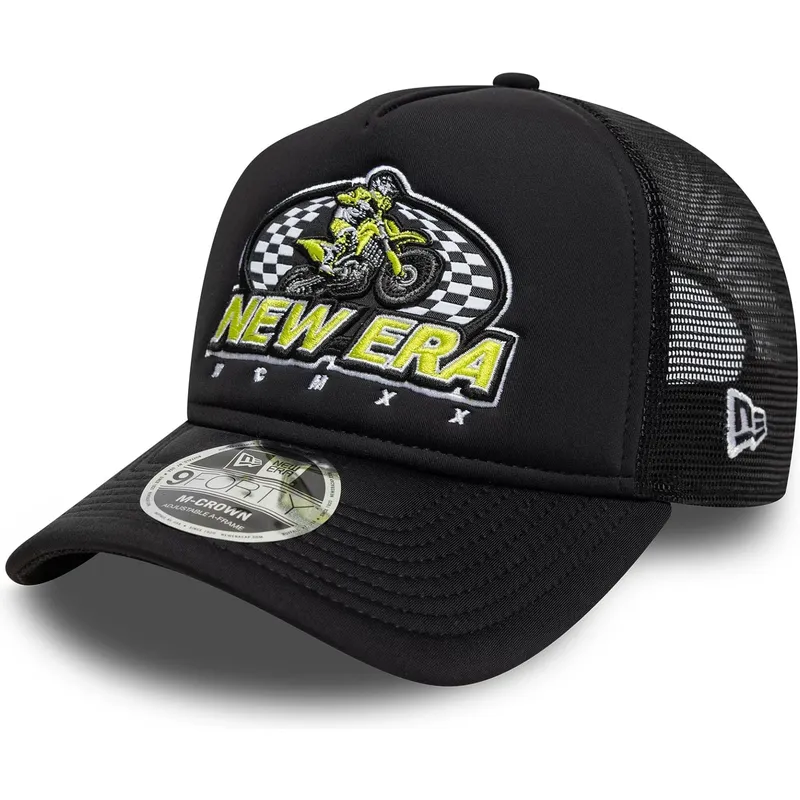 lippikset-kaareva-rekka-musta-snapback-9forty-m-crown-graphic-new-era