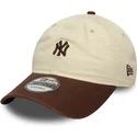 lippikset-kaareva-beige-saadettava-nauha-9twenty-mini-washed-new-york-yankees-mlb-new-era