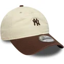lippikset-kaareva-beige-saadettava-nauha-9twenty-mini-washed-new-york-yankees-mlb-new-era