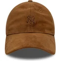 new-era-curved-brim-brown-logo-9twenty-suede-new-york-yankees-mlb-brown-adjustable-cap