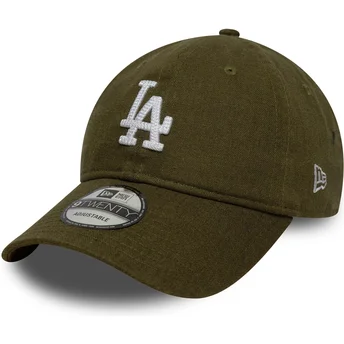 Lippikset kaareva vihreä säädettävä nauha 9TWENTY Linen Los Angeles Dodgers MLB New Era