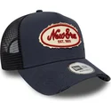 lippikset-kaareva-rekka-laivastonsininen-snapback-a-frame-oval-canvas-distress-new-era
