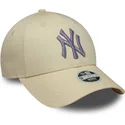 lippikset-kaareva-beige-saadettava-nauha-9forty-metallic-new-york-yankees-mlb-new-era