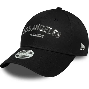 Lippikset kaareva musta säädettävä nauha 9FORTY Sequin Wordmark Los Angeles Dodgers MLB New Era