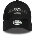 lippikset-kaareva-musta-saadettava-nauha-9forty-sequin-wordmark-los-angeles-dodgers-mlb-new-era