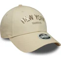 lippikset-kaareva-beige-saadettava-nauha-9forty-sequin-wordmark-new-york-yankees-mlb-new-era