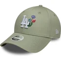 cap-kaareva-green-adjustable-strap-claro-9forty-floral-icon-los-angeles-dodgers-mlb-new-era