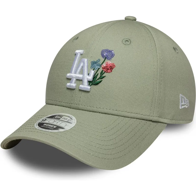 cap-kaareva-green-adjustable-strap-claro-9forty-floral-icon-los-angeles-dodgers-mlb-new-era