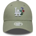cap-kaareva-green-adjustable-strap-claro-9forty-floral-icon-los-angeles-dodgers-mlb-new-era
