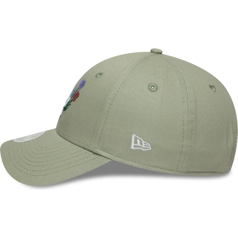 cap-kaareva-green-adjustable-strap-claro-9forty-floral-icon-los-angeles-dodgers-mlb-new-era