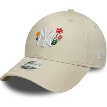 Cap kaareva beige adjustable strap 9FORTY Floral Icon New York Yankees MLB New Era