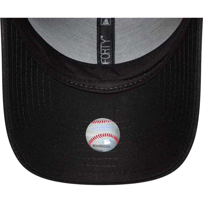 new-era-curved-brim-women-black-logo-9forty-bow-back-new-york-yankees-mlb-black-adjustable-cap