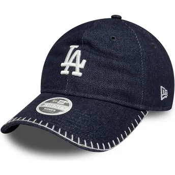 Lippikset kaareva laivastonsininen säädettävä nauha 9TWENTY Denim Stitch Los Angeles Dodgers MLB New Era