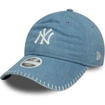 Lippikset kaareva sininen säädettävä nauha 9TWENTY Denim Stitch New York Yankees MLB New Era