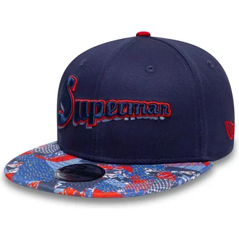 Lippikset litteä laivastonsininen snapback lapsille 9FIFTY Superman DC Comics New Era
