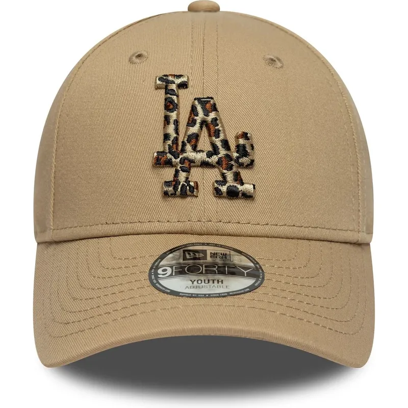 lippikset-kaareva-ruskea-saadettava-nauha-lapsille-9forty-animal-infill-los-angeles-dodgers-mlb-new-era