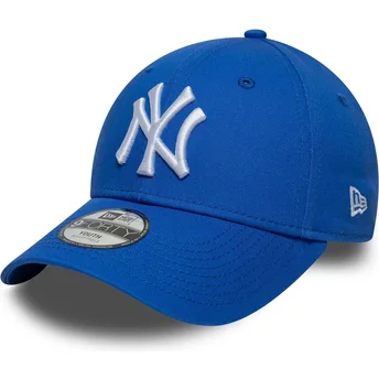 New Era Curved Brim Youth 9FORTY League Essential New York Yankees MLB Blue Adjustable Cap