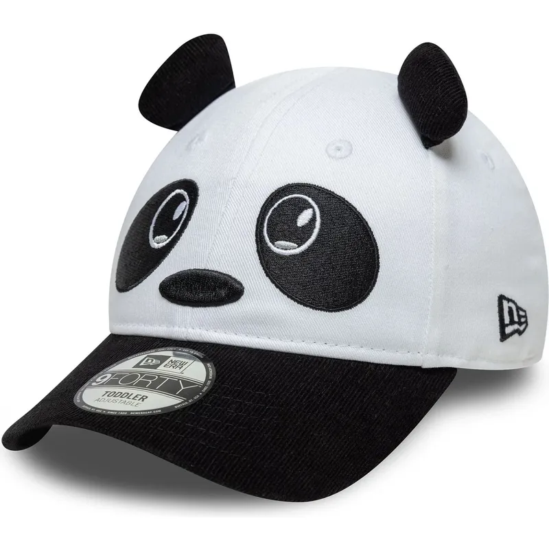 new-era-curved-brim-toddler-9forty-cord-ears-white-and-black-adjustable-cap
