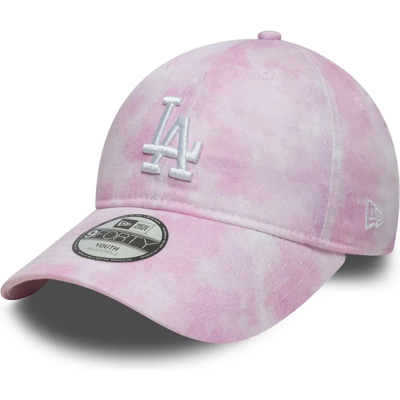 lippikset-kaareva-vaaleanpunainen-saadettava-nauha-lapsille-9twenty-tie-dye-los-angeles-dodgers-mlb-new-era