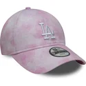 lippikset-kaareva-vaaleanpunainen-saadettava-nauha-lapsille-9twenty-tie-dye-los-angeles-dodgers-mlb-new-era