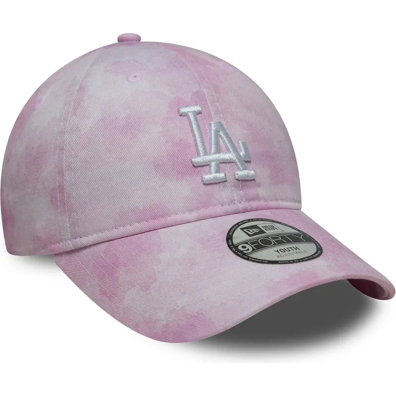 lippikset-kaareva-vaaleanpunainen-saadettava-nauha-lapsille-9twenty-tie-dye-los-angeles-dodgers-mlb-new-era