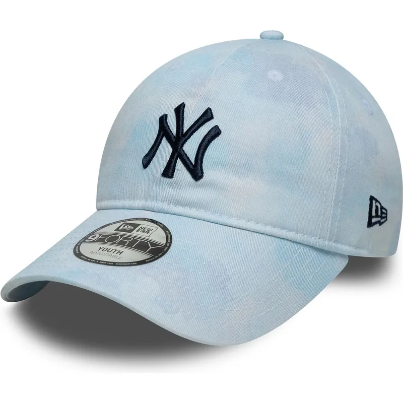 lippikset-kaareva-sininen-saadettava-nauha-lapsille-9twenty-tie-dye-new-york-yankees-mlb-new-era