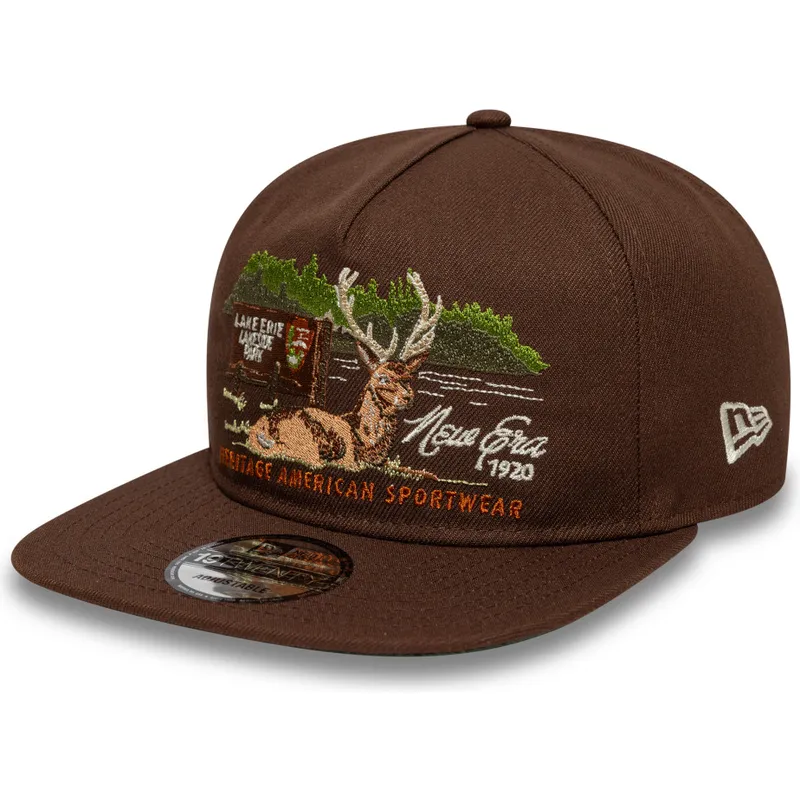 new-era-flat-brim-19twenty-outdoor-graphic-brown-adjustable-cap
