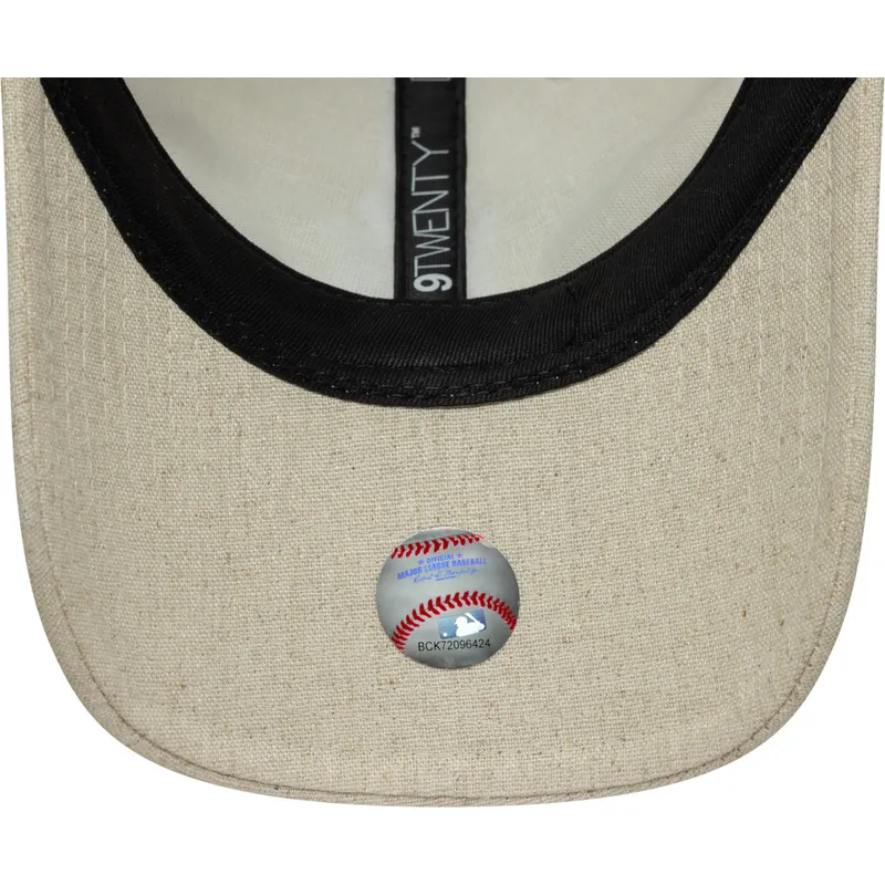 lippikset-kaareva-beige-saadettava-nauha-9twenty-linen-new-york-yankees-mlb-new-era