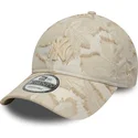new-era-curved-brim-9twenty-img-floral-new-york-yankees-mlb-beige-adjustable-cap-with-beige-logo