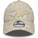 cap-kaareva-beige-adjustable-strap-9twenty-img-floral-new-york-yankees-mlb-new-era
